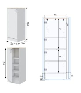 Conjunto Muebles Cocina 400 cm NOVA,  Mueble Alto 1 puerta, Medidas | SAYEZ |