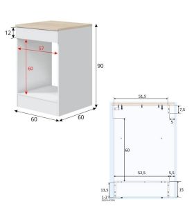 Conjunto Muebles Cocina 400 cm NOVA, Mueble Bajo Horno, Medidas | SAYEZ |