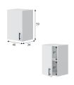 Conjunto Muebles Cocina 400 cm NOVA,  Mueble de Colgar 1 puerta, Medidas | SAYEZ |
