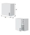 Conjunto Muebles Cocina 400 cm NOVA,  Mueble de Colgar 1 puerta 60, Medidas | SAYEZ |
