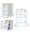 Conjunto Muebles Cocina 400 cm NOVA,  Mueble BAJO 3 cajones, Medidas | SAYEZ |
