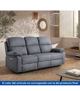 Sofá Lineal 3 Plazas 2 Relax Eléctrico Beige Ambar |SAYEZ|