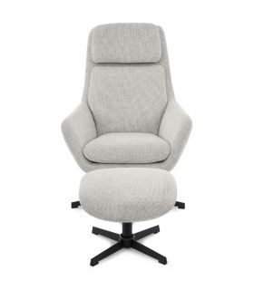 Sillón Giratorio 360º con Reposapiés Picra Gris claro|SAYEZ|