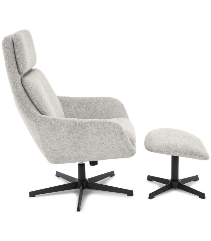 Sillón Giratorio 360º con Reposapiés Picra Gris claro |SAYEZ|