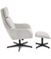 Sillón Giratorio 360º con Reposapiés Picra Gris claro |SAYEZ|