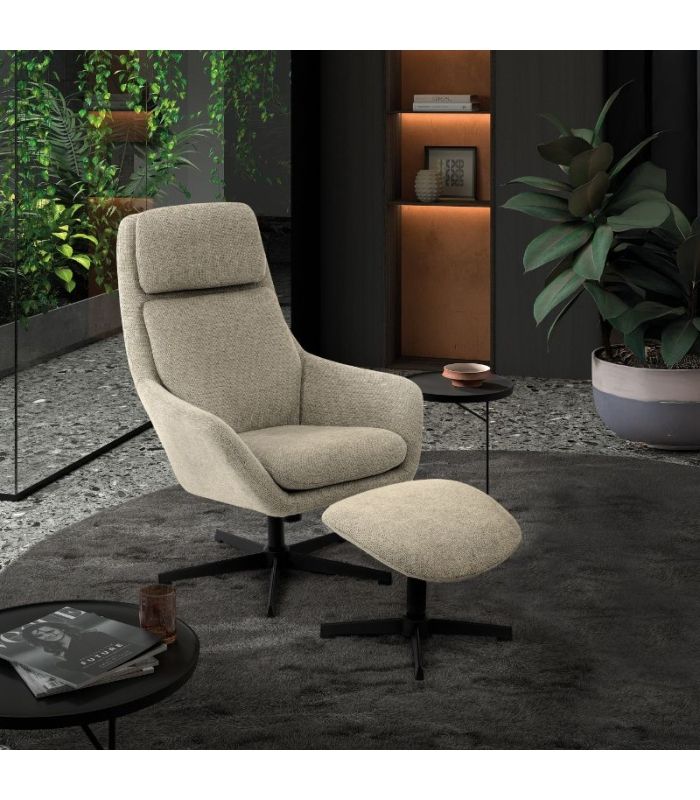 Sillón Giratorio 360º con Reposapiés Picra visón|SAYEZ|