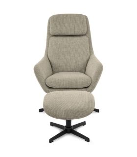 Sillón Giratorio 360º con Reposapiés Picra visón|SAYEZ|