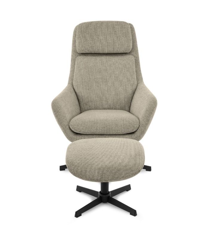 Sillón Giratorio 360º con Reposapiés Picra visón|SAYEZ|
