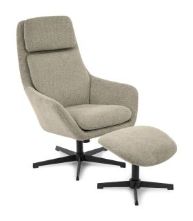 Sillón Giratorio 360º con Reposapiés Picra visón|SAYEZ|