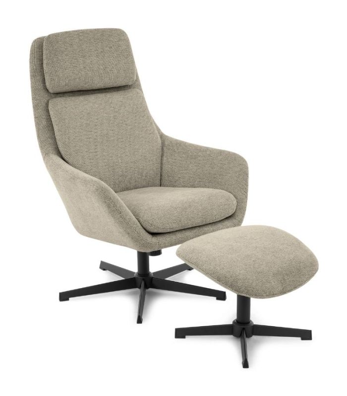 Sillón Giratorio 360º con Reposapiés Picra visón|SAYEZ|