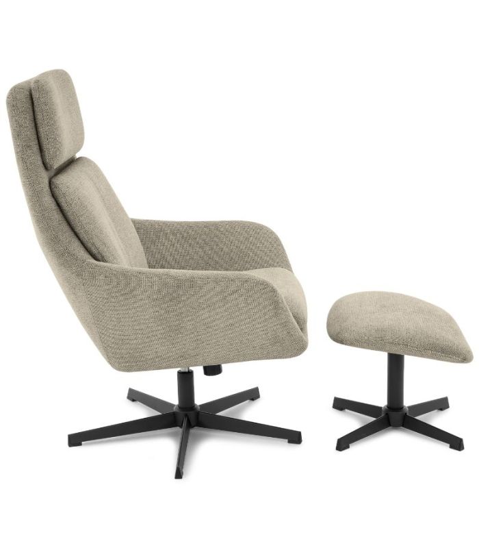 Sillón Giratorio 360º con Reposapiés Picra visón|SAYEZ|