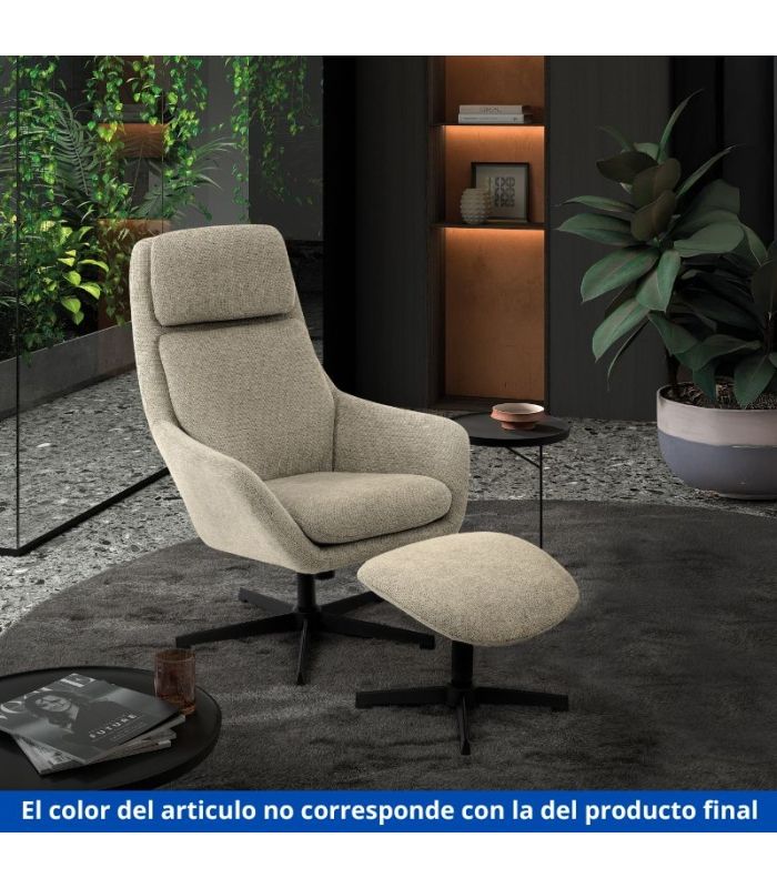 Sillón Giratorio 360º con Reposapiés Picra Gris claro|SAYEZ|