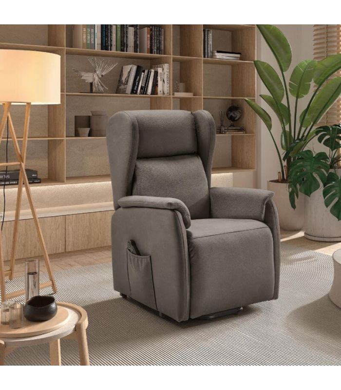 Sillón Relax Power-Lift Eléctrico con Carro de Desplazamiento Bega Taupe |SAYEZ|