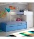 Cama tren juvenil Blanca y Blue 289cm