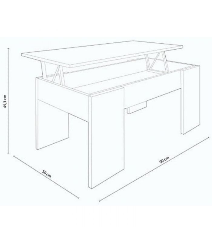 Mesa de Centro Elevable Gala Blanca y Cemento , pictograma|SAYEZ|