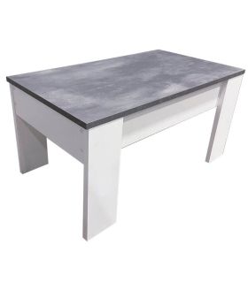 Mesa de Centro Elevable Gala Blanca y Cemento|SAYEZ|