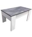 Mesa de Centro Elevable Gala Blanca y Cemento|SAYEZ|