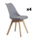 Pack 4 Sillas de Comedor Malmo Gris |SAYEZ|