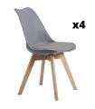 Pack 4 Sillas de Comedor Malmo Gris |SAYEZ|
