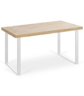 Mesa Comedor Fija Natural Roble Nordish y Blanca 140cm |SAYEZ|