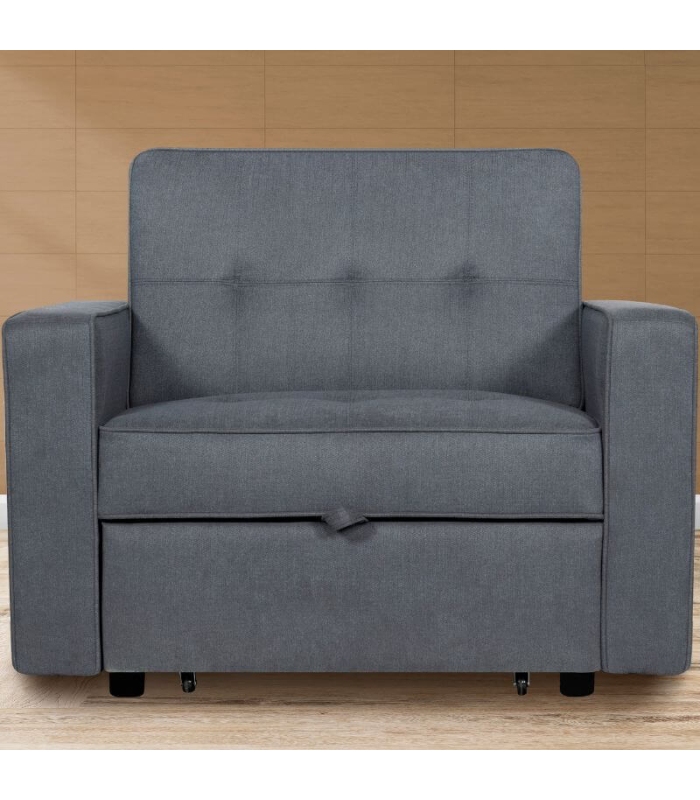 Sillón Cama 1 Plaza Izan Gris 110cm, en ambiente |SAYEZ|