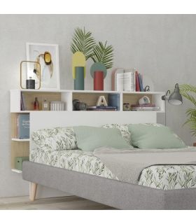 Cabecero Horizon Blanco y Roble Natural 162cm, en ambiente |SAYEZ|