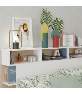 Cabecero Horizon Blanco y Roble Natural 162cm, en ambiente |SAYEZ|