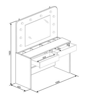 Tocador Hollywood Blanco 100cm, medidas|SAYEZ|