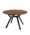 Mesa Redonda Comedor Extensible Cantábrico Madera 100-130 cm, abierta, Java y patas negras |SAYEZ|
