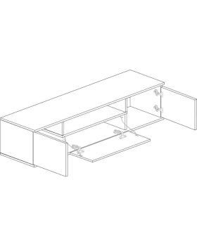 Mueble de Salón Cosmit 150cm, módulo inferior, medidas |SAYEZ|