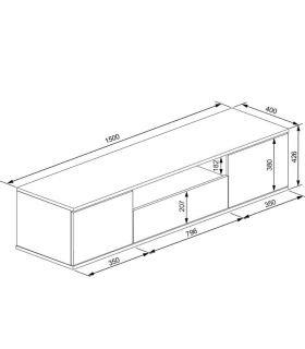 Mueble de Salón Cosmit 150cm, módulo inferior, medidas |SAYEZ|
