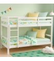 Litera de Madera Pino Olivia Blanca 90x190cm , en ambiente|SAYEZ|
