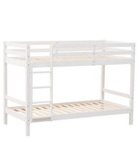 Litera de Madera Pino Olivia Blanca 90x190cm |SAYEZ|
