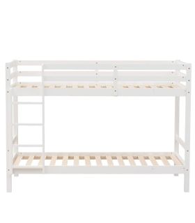Litera de Madera Pino Olivia Blanca 90x190cm |SAYEZ|
