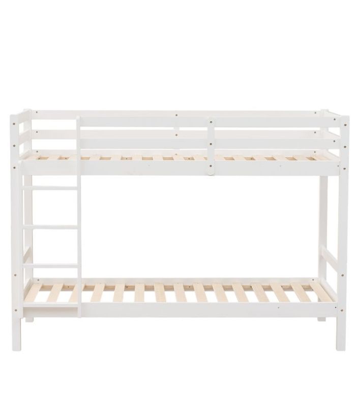 Litera de Madera Pino Olivia Blanca 90x190cm |SAYEZ|