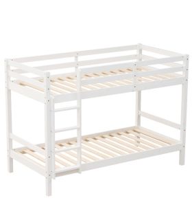 Litera de Madera Pino Olivia Blanca 90x190cm|SAYEZ|