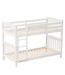 Litera de Madera Pino Camila Blanca 90x190cm |SAYEZ|