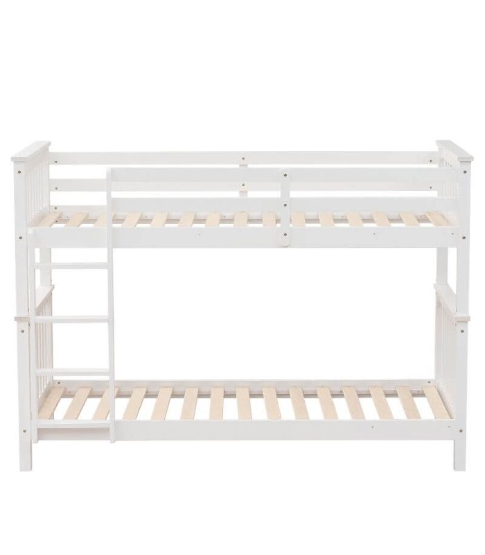 Litera de Madera Pino Camila Blanca 90x190cm |SAYEZ|