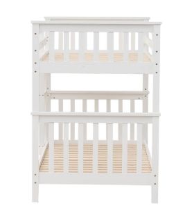 Litera de Madera Pino Camila Blanca 90x190cm |SAYEZ|