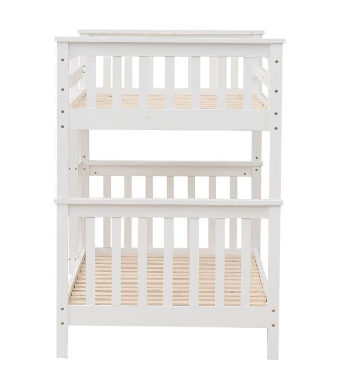 Litera de Madera Pino Camila Blanca 90x190cm |SAYEZ|