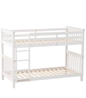 Litera de Madera Pino Camila Blanca 90x190cm |SAYEZ|