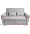Sofá Cama Ciro Gris 146cm, Medidas |SAYEZ|