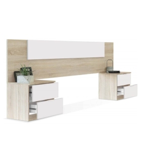 Piso Completo MEDITERRANEO con Sofá Cama Chaiselongue Nepal, Cabecero y dos mesitas Mediterráneo |SAYEZ|