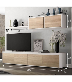 Piso Completo MEDITERRANEO con Sofá Cama Chaiselongue Nepal, Mueble Salón Alida, pictograma |SAYEZ|