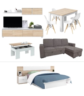 Piso Completo MEDITERRANEO con Sofá Cama Chaiselongue Nepal |SAYEZ|