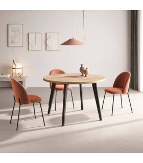 Mesa Redonda 100 cm Palermo Artisán y Negro|SAYEZ|