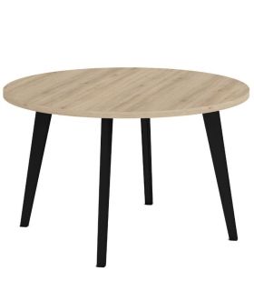 Mesa Redonda 110 cm Palermo Roble y Negro |SAYEZ|