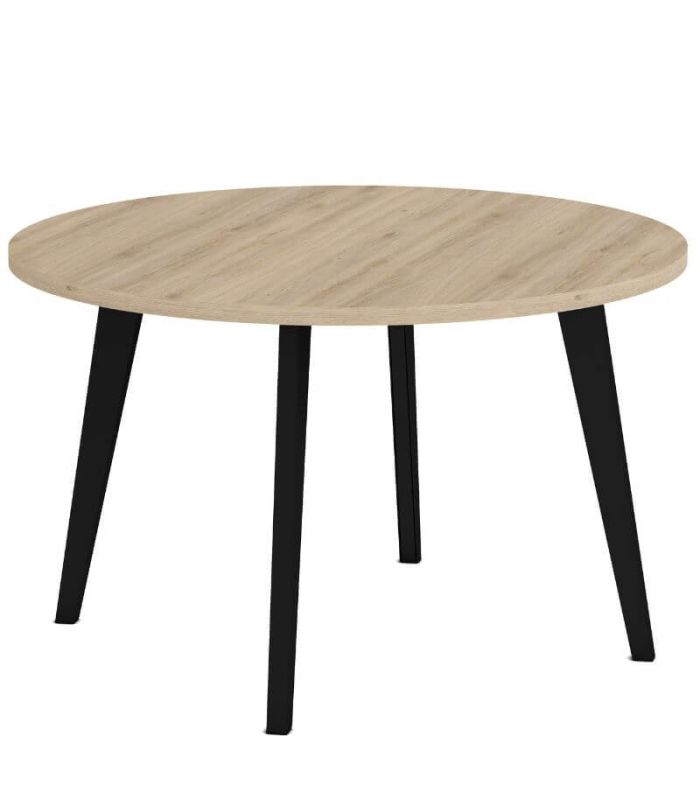 Mesa Redonda 110 cm Palermo Roble y Negro |SAYEZ|