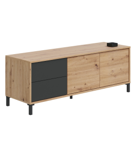 Piso Completo Nodi con Chaiselongue Nepal, Mueble Televisión Brooklyn Roble Nodi Gris Antracita|SAYEZ|