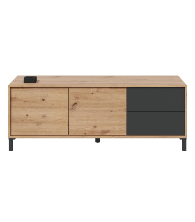 Piso Completo Nodi con Chaiselongue Nepal, Mueble Televisión Brooklyn Roble Nodi Gris Antracita|SAYEZ|